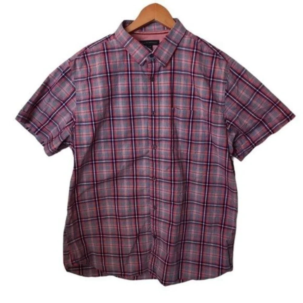 Banana Republic Plaid Short Sleeve‎ Shirt XL